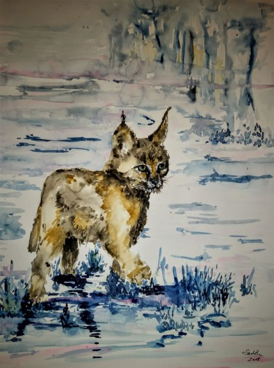Painting titled "What a wonderful wo…" by Benny Smet, Original Artwork, Watercolor