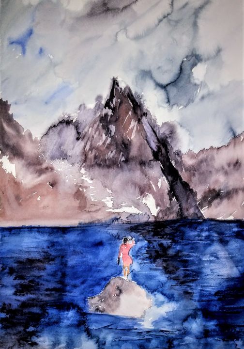 Painting titled "You had something t…" by Benny Smet, Original Artwork, Watercolor
