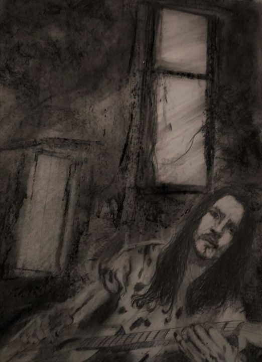 Drawing titled "Don't forget me..." by Benny Smet, Original Artwork, Charcoal