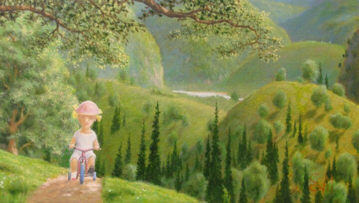 Peinture intitulée "Летний день." par Sergey Mikheev, Œuvre d'art originale, Huile