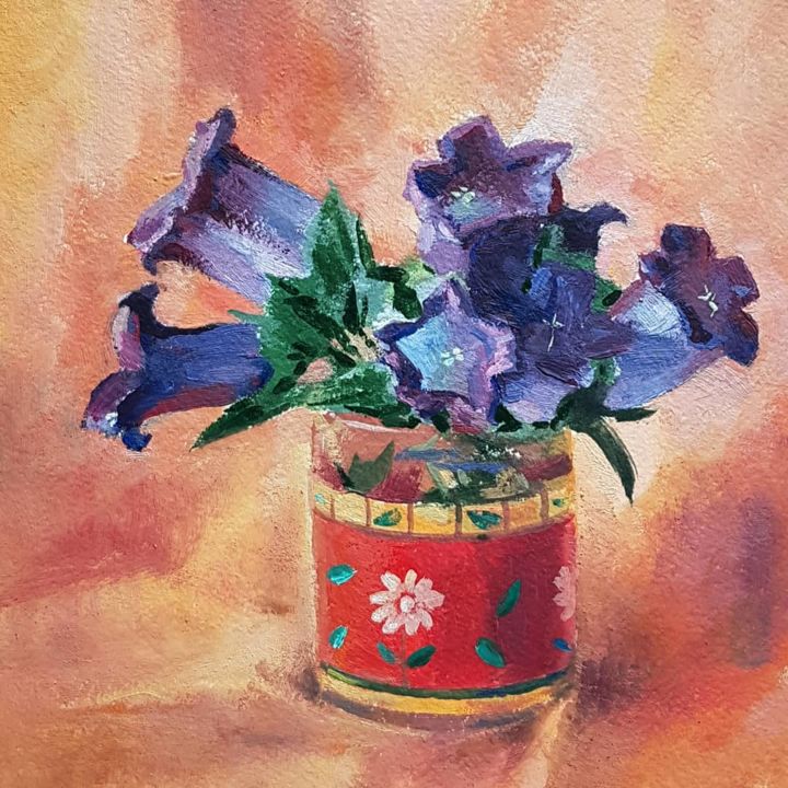 Painting titled "Bluebell flowers" by Ирина Смирнова, Original Art, Oil