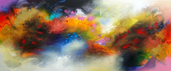 Schilderij getiteld "The magic garden" door Koos Smit, Origineel Kunstwerk, Acryl