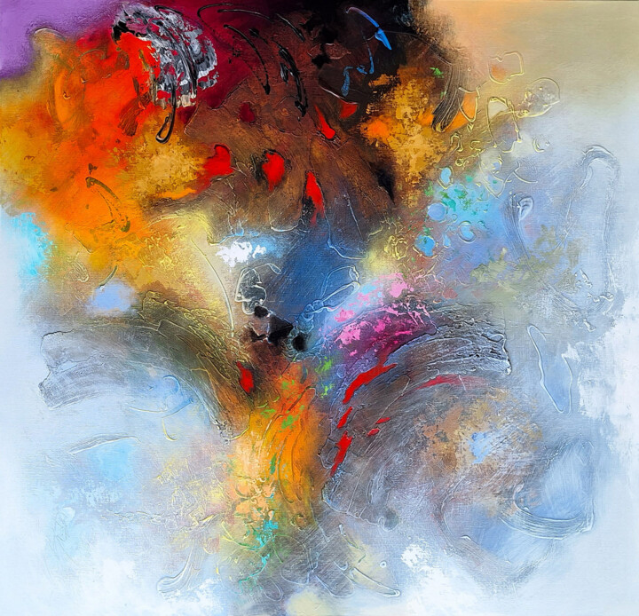 Pittura intitolato "Transcending time." da Koos Smit, Opera d'arte originale, Acrilico