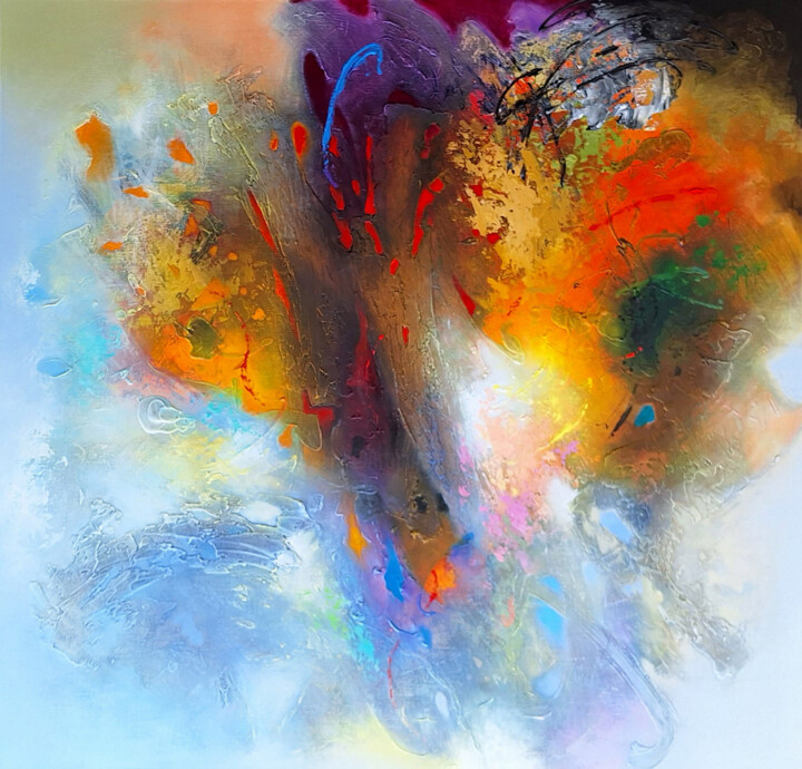 Peinture intitulée "Quantum leaps" par Koos Smit, Œuvre d'art originale, Acrylique