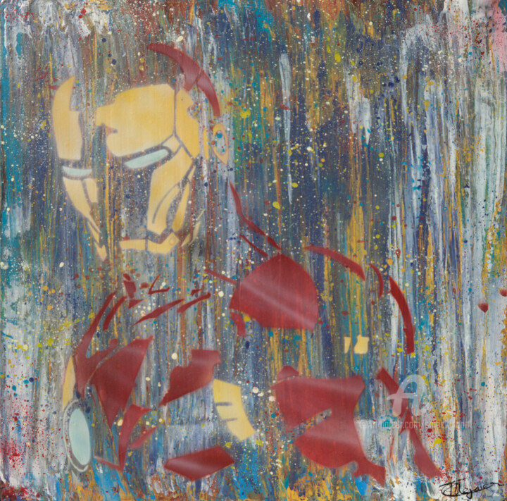 Painting titled "Iron_Man" by Smockingart, Original Artwork, Acrylic