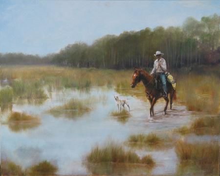 Peinture intitulée "Dutch- The Lone Hor…" par The Painter Of Homeless Pets, Œuvre d'art originale