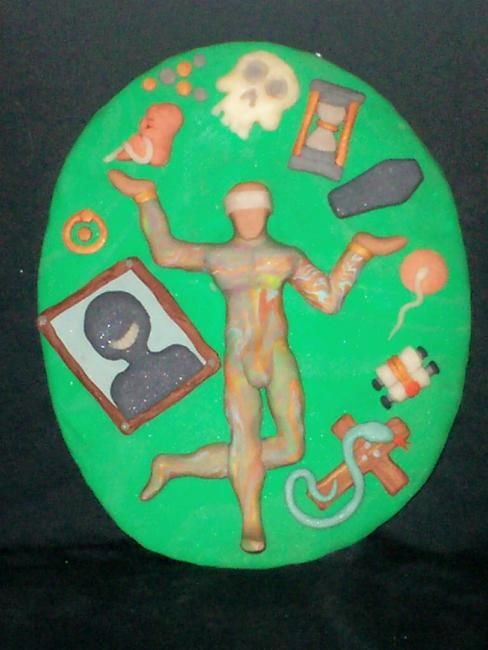 Peinture intitulée "The Juggler" par Snakedaddy, Œuvre d'art originale