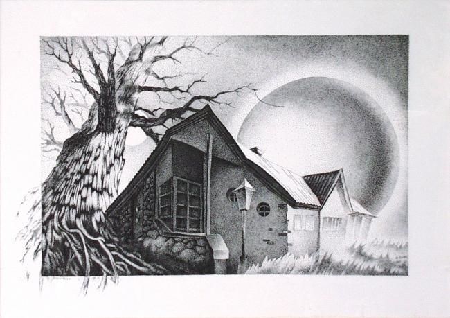 Картина под названием "The painting "Lunar…" - April Alexander, Подлинное произведение искусства, Масло