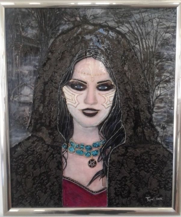 Peinture intitulée "Witch" par Snežana Jevtić-Topić, Œuvre d'art originale, Autre