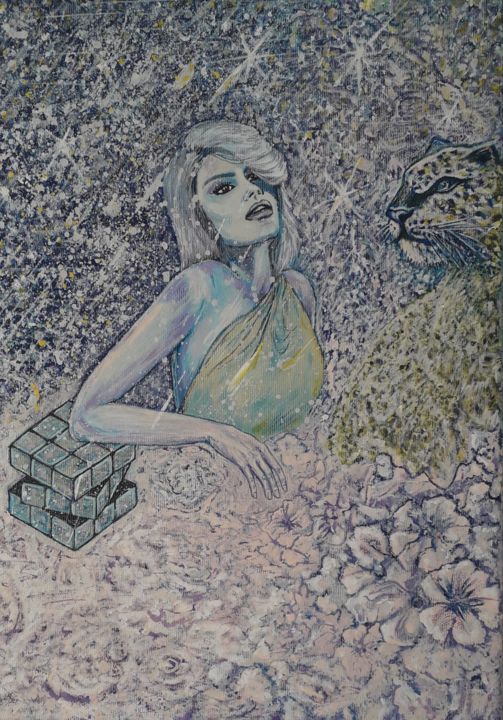 Malerei mit dem Titel "Dreamer" von Snezana Drincic, Original-Kunstwerk, Acryl