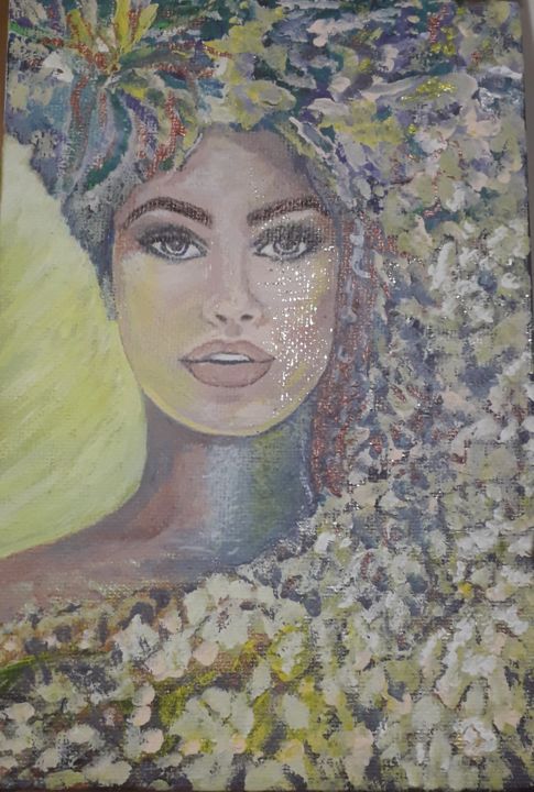 Painting titled "Face of nature" by Snezana Drincic, Original Artwork, Acrylic