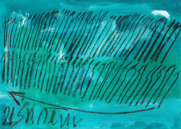 Schilderij getiteld "Aquamarine water of…" door Snezhana Denis, Origineel Kunstwerk, Acryl