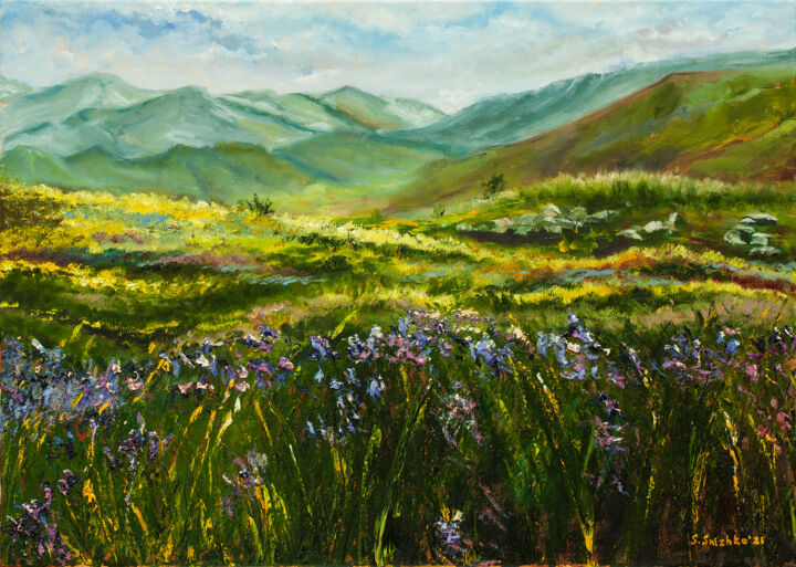 Painting titled "Armenian mountains…" by Svetlana Snezhko, Original Artwork, Oil