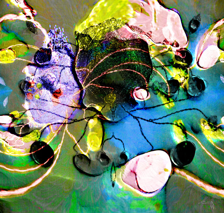 Peinture intitulée "Fleurs sauvages emp…" par Sniegourotchka, Œuvre d'art originale, Peinture numérique