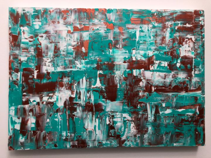 Painting titled "magic de turquoise" by Karmencitasart, Original Art, Acrylic