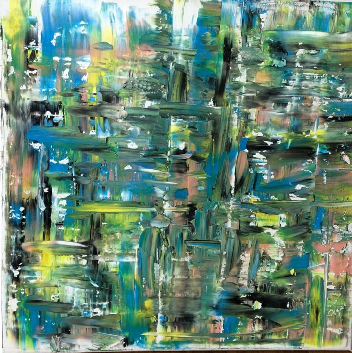 Painting titled "green effect" by Karmencitasart, Original Art, Oil