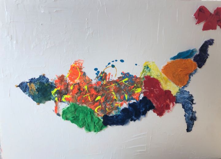 Painting titled "Fantasievogel" by Karmencitasart, Original Art, Oil