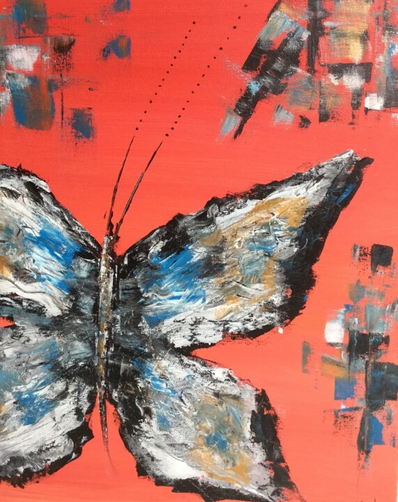 Painting titled "L’effet papillon" by So Art, Original Artwork, Acrylic