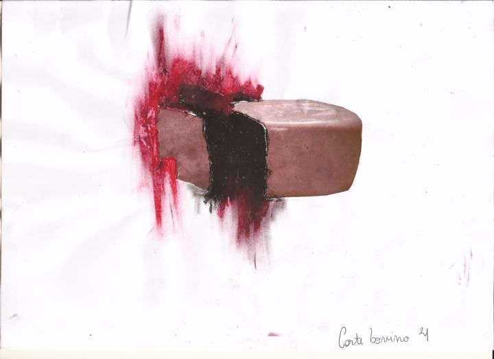 Dessin intitulée "Corte bovino 4" par Mag Fernandes, Œuvre d'art originale, Craie