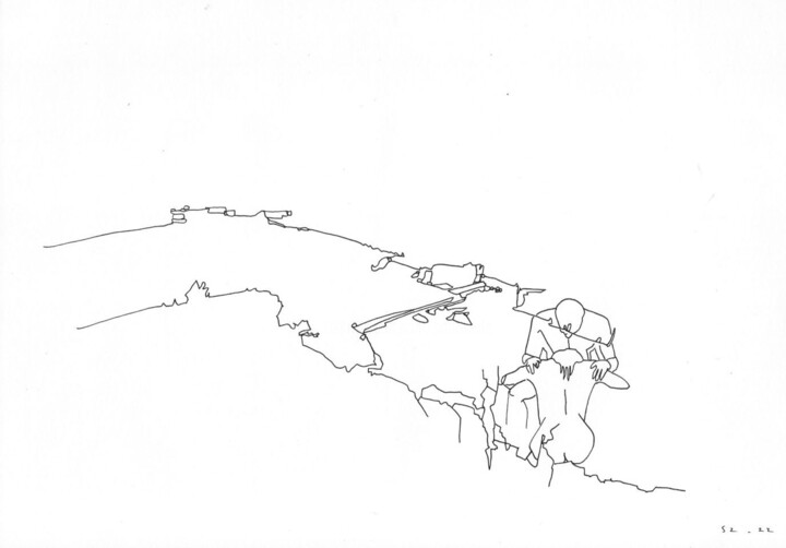 Рисунок под названием "Topographie #31" - Soazic De, Подлинное произведение искусства, Чернила