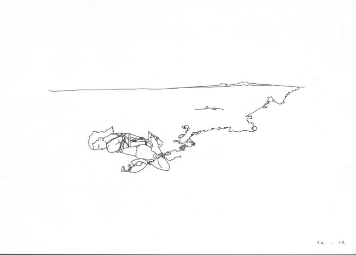 Рисунок под названием "Topographie #28" - Soazic De, Подлинное произведение искусства, Чернила