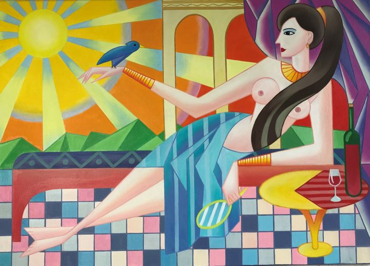 Peinture intitulée "Desire" par Apollonas Soben, Œuvre d'art originale, Huile Monté sur Châssis