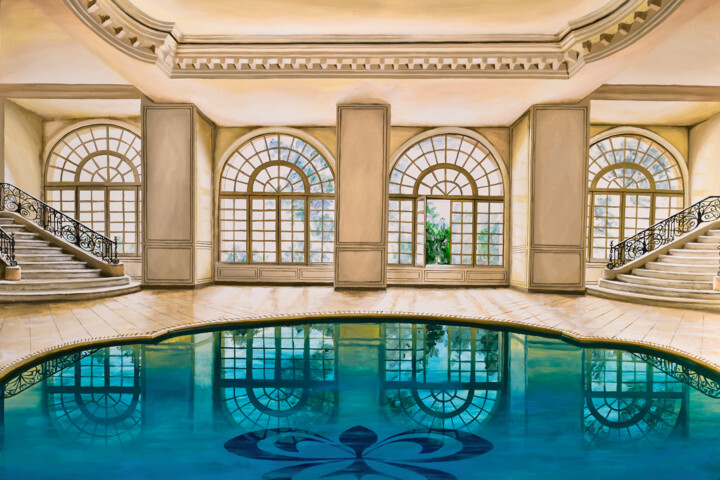Peinture intitulée "Inside Pool #4" par Sócrates Rízquez, Œuvre d'art originale, Émail Monté sur Aluminium