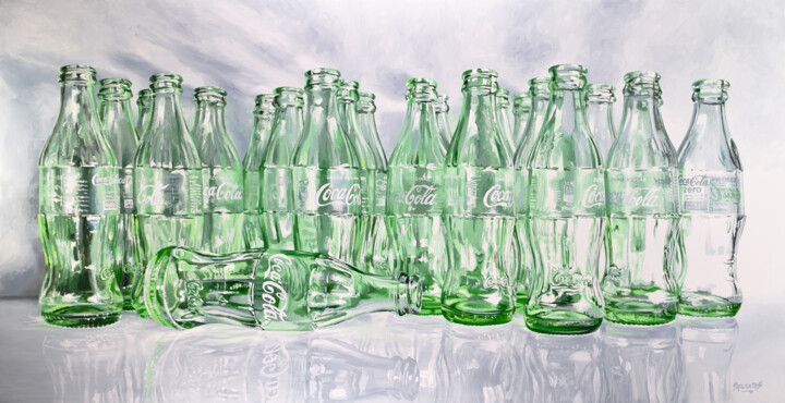 Pintura titulada "Coca-Cola #3" por Sócrates Rízquez, Obra de arte original, Esmalte Montado en Aluminio