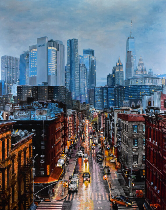 Peinture intitulée "Madison St. (New Yo…" par Sócrates Rízquez, Œuvre d'art originale, Émail Monté sur Aluminium