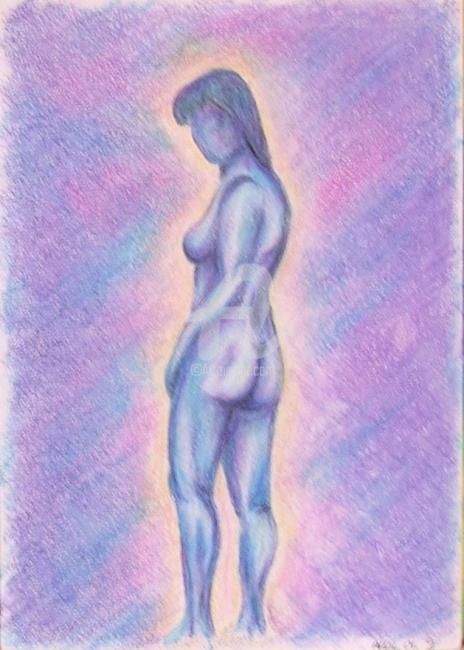 Disegno intitolato "blue girl2" da Cj.Sodder, Opera d'arte originale, Altro