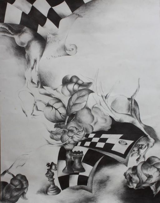 Drawing titled "Jeux et plaisir" by Soelle, Original Artwork