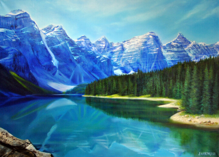 Картина под названием "Горный пейзаж. Швей…" - Софья-Элизабет Рехлинг, Подлинное произведение искусства, Масло