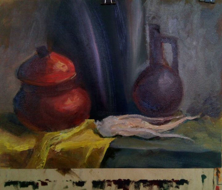 Painting titled "Натюрморт" by Valeriia Smirnova, Original Artwork, Oil