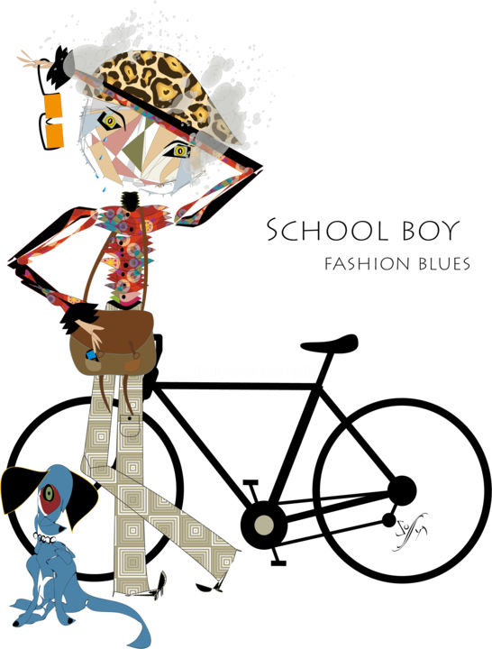 「Schoolboy. Fashion…」というタイトルのデジタルアーツ Soffyaによって, オリジナルのアートワーク, デジタル絵画