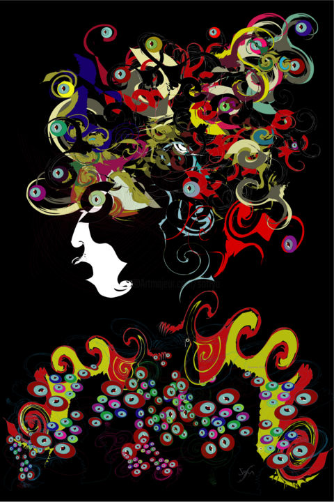 Digitale Kunst mit dem Titel "Baronne exkiz" von Soffya, Original-Kunstwerk, Digitale Malerei