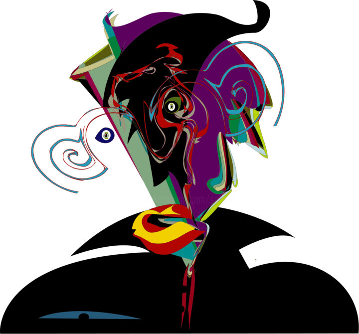Цифровое искусство под названием "Joker" - Soffya, Подлинное произведение искусства, Цифровая живопись