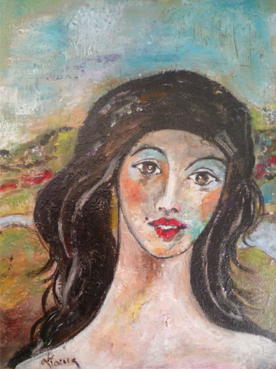 Pintura intitulada "Bonheur à la campag…" por Soffya, Obras de arte originais, Acrílico
