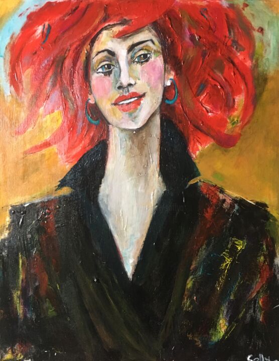 Painting titled "Belle Amie" by Soffya, Original Artwork, Acrylic