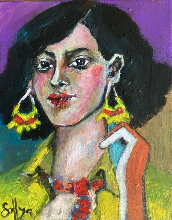 Pintura titulada "Ludmila et ses bouc…" por Soffya, Obra de arte original, Acrílico