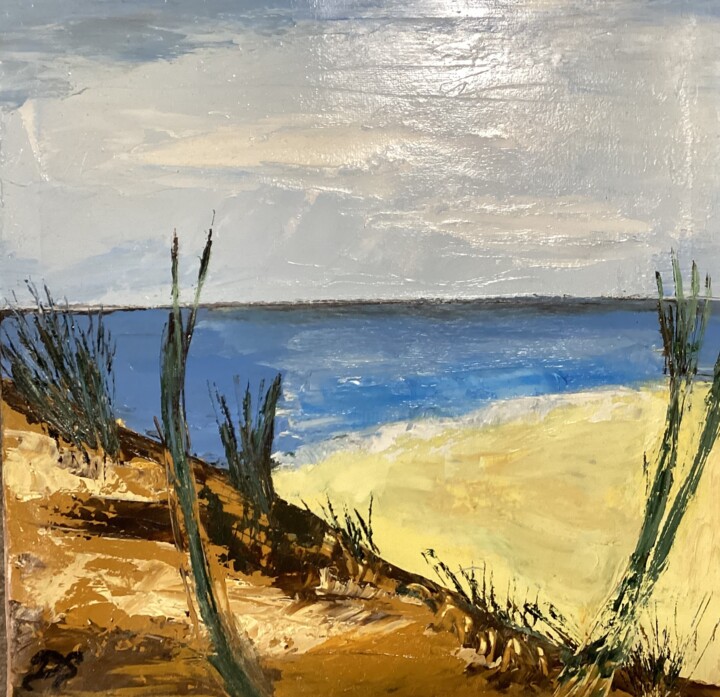 Painting titled "LES DUNES (revisité…" by Déesse, Original Artwork, Oil