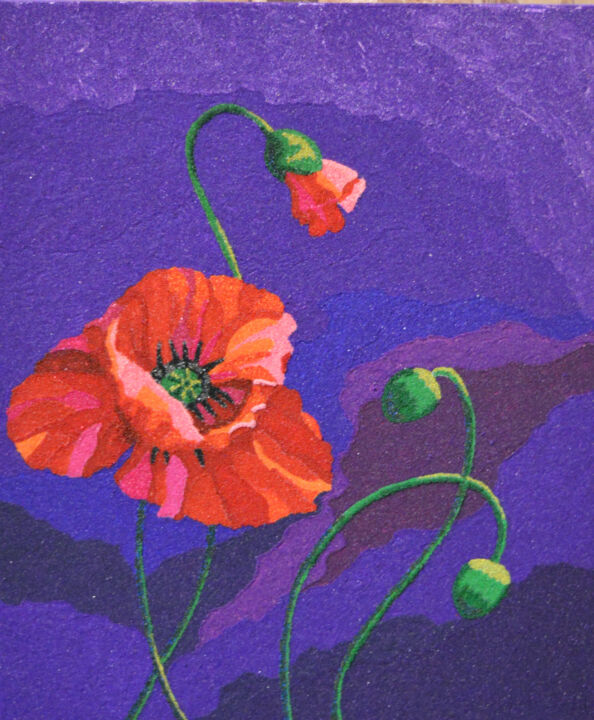 Painting titled "Poppy" by Sofia Anashkina (As Anasha), Original Artwork, Acrylic