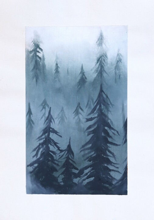 Pintura intitulada "Foresta americana" por Sofia Santoro, Obras de arte originais, Óleo