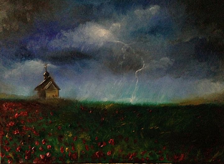Painting titled "Storm" by Sofia Gach, Original Artwork