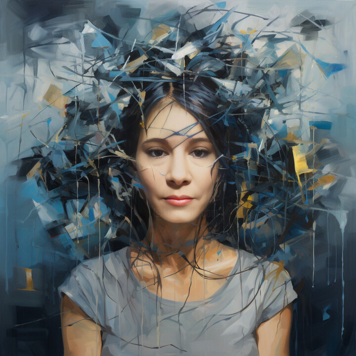 Digital Arts titled "Selfportrait I" by Sofialain, Original Artwork, Digital Painting