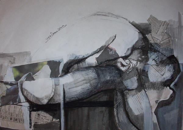 Painting titled "reclinada" by Sofia Moreno Uriburu, Original Artwork