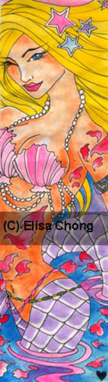 Pintura titulada "Blonde mermaid rose…" por Sofianime, Obra de arte original, Oleo