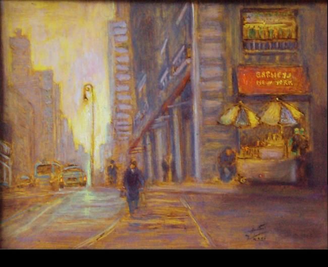 Painting titled ""Madison Avenue", O…" by Sofia Vasileno, Original Artwork, Oil