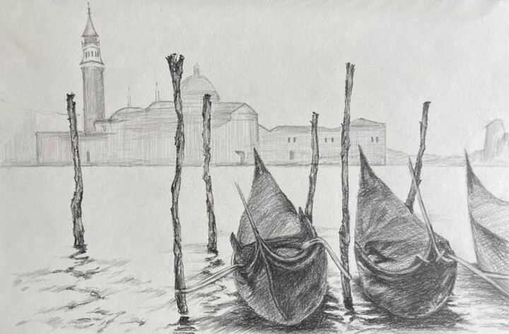 Drawing titled "Venice" by Sofiia Kulichkova (Sonjakul), Original Artwork, Pencil