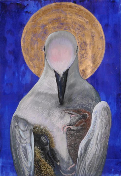 Peinture intitulée "Sainte-Trinité" par So Fille De Nuit Blanche, Œuvre d'art originale
