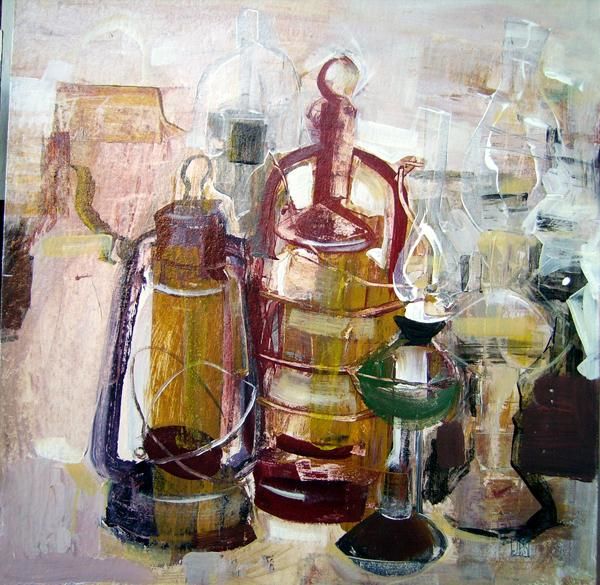 Картина под названием "Вещи" - Лидия Кузнецова, Подлинное произведение искусства